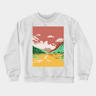 Ba Be National Park in Bac Kan Province Vietnam WPA Art Deco Poster Crewneck Sweatshirt